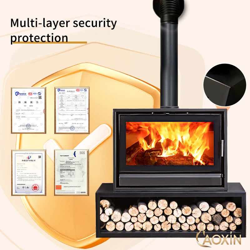 Real Fire Fireplace with Firewood for Home Use for Rural Cottages Inns Self-Built Houses Wood Stove Heating