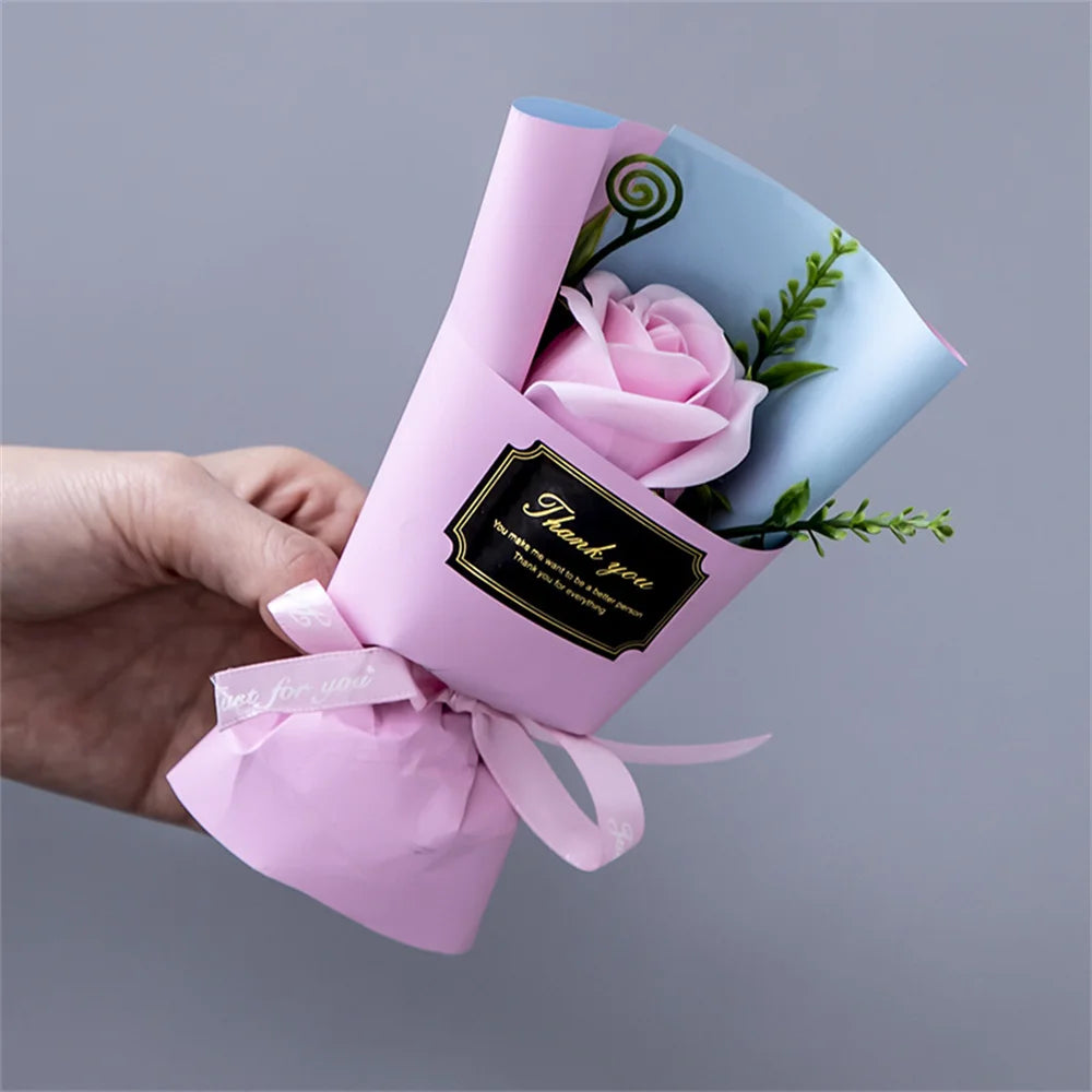 Mini Rose Soap Flower Bouquet Home Wedding Decorations Artificial Flowers Valentine's Day Birthday Thanksgiving Festival Gift