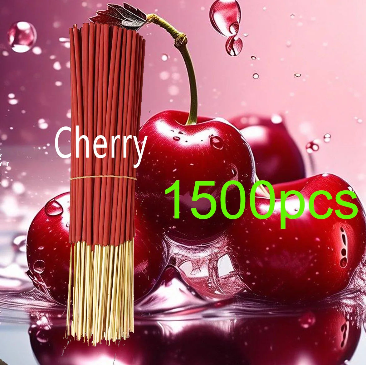 Handmade Cherry Fragrance Incense Sticks - 22.0cm Long-Lasting Artificial Wooden Incense, Safe and Non-Irritating for Indoor and Outdoor Use, Feather-Free Yoga and Meditation Decoration, Suitable for Camping, Travel, Courtyar