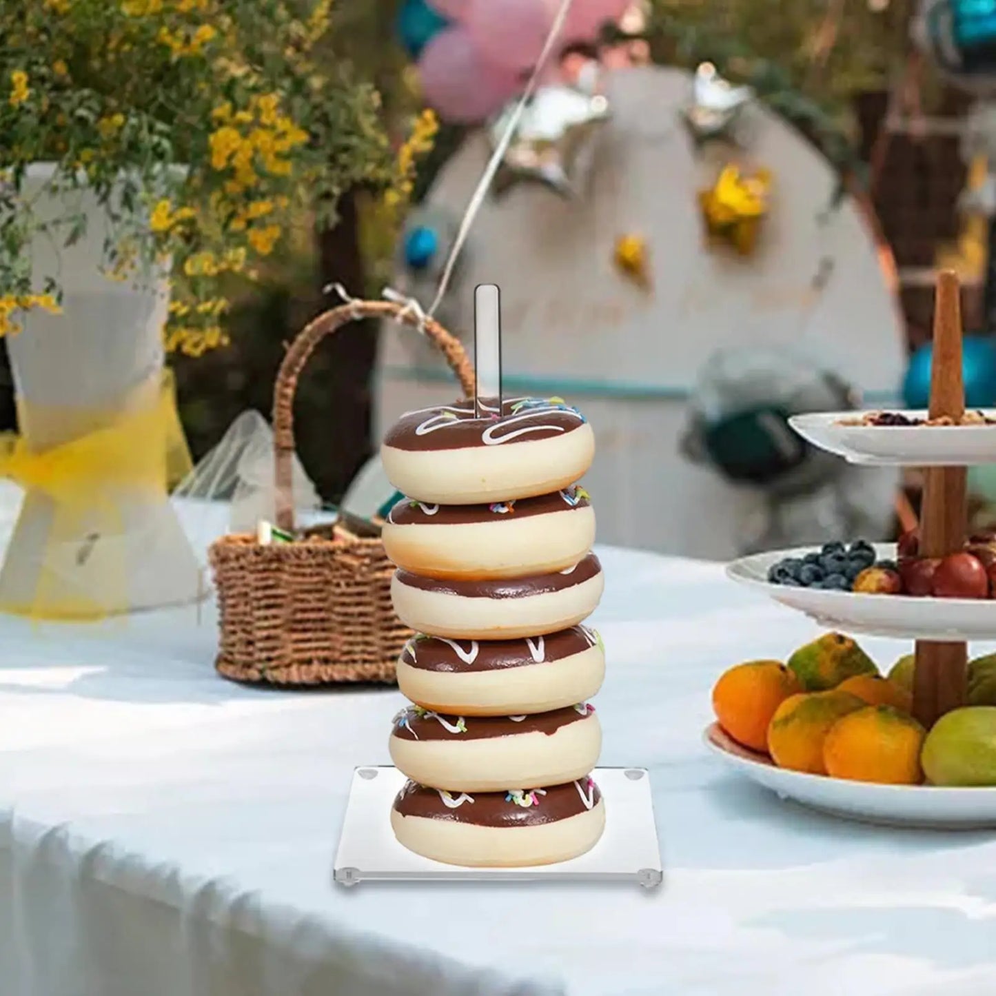 Donut Stand Stable Decorations Table Centerpiece Doughnut Holder for Engagement Baby Shower Halloween Thanksgiving Ornament
