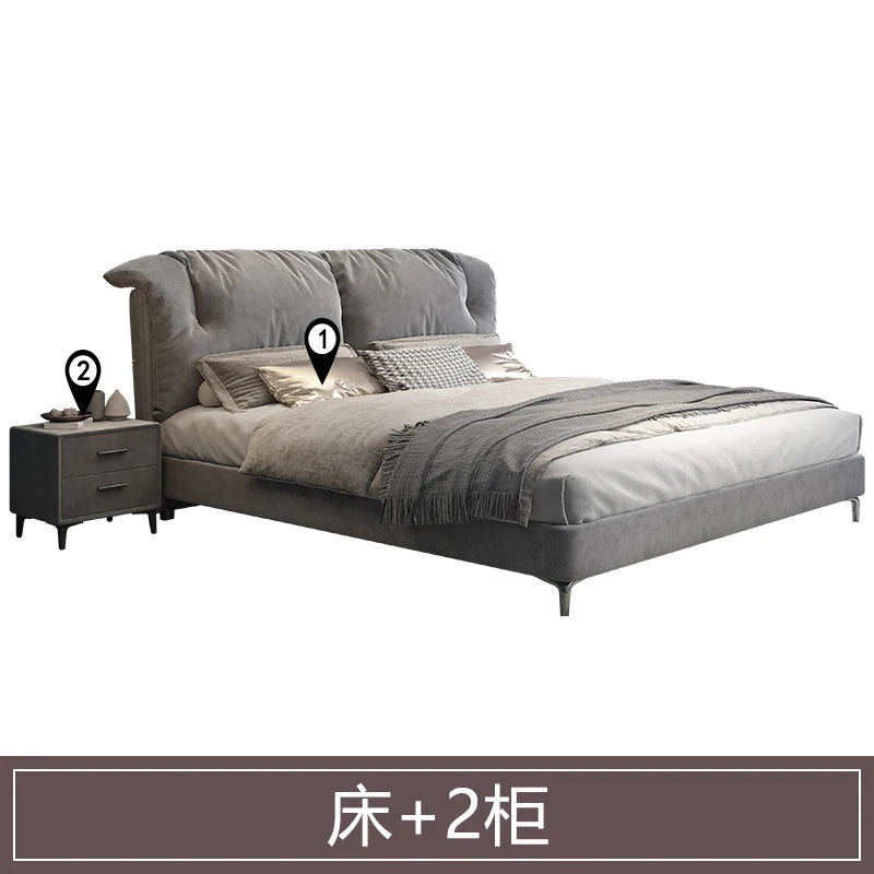 European Master Bedroom Bed Design Kids Two Persons Bed Hotel Lounge Modern Storage Cama Inteligente House Accessories