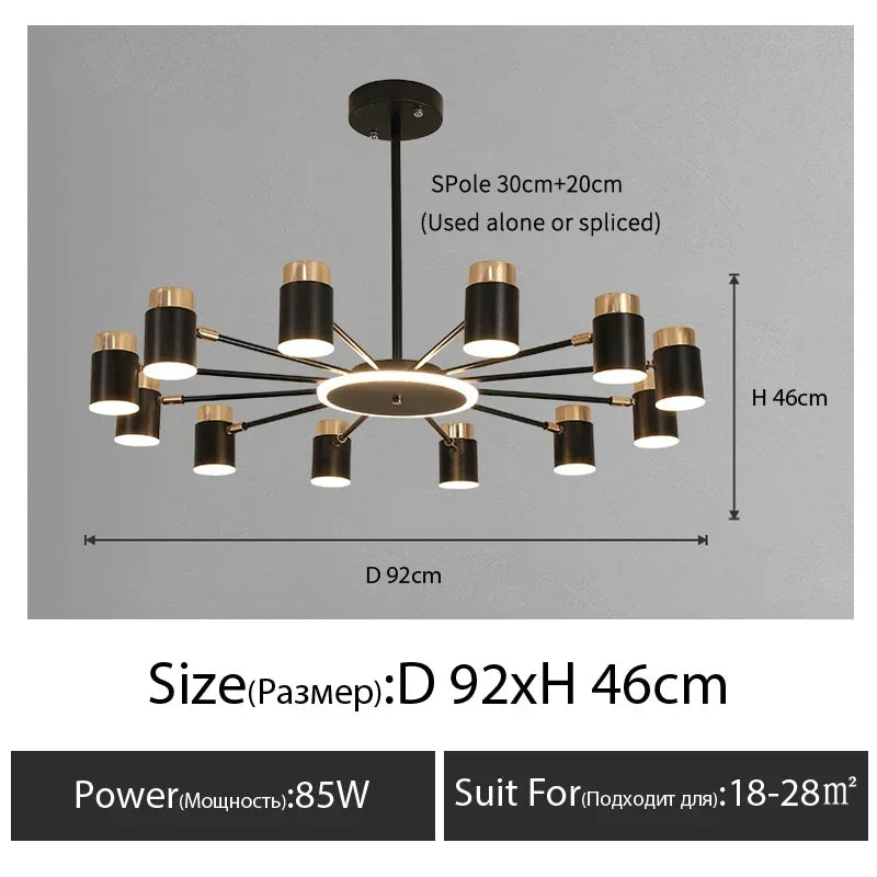 Nordic Chandelier Living Room Lustre Simple Modern Restaurant Bedroom Led Lamps Indoor Lighting Decoration Dining Table Light