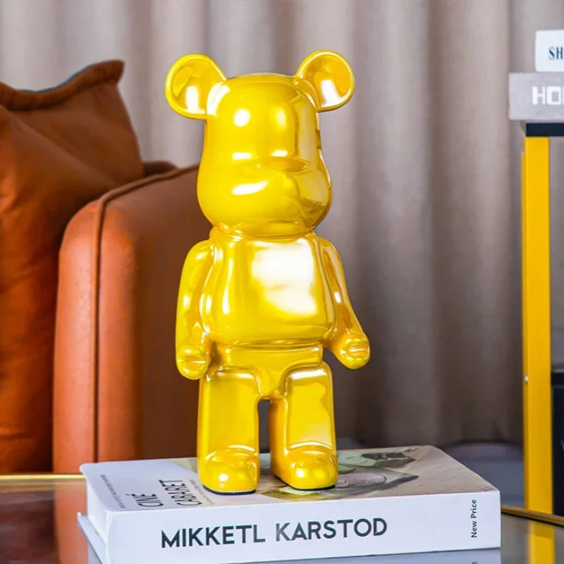 Delicate Bears Figurines Luxury Ceramics Violent Bear Statue Kawaii Cartoon Bear Sculptures Desk Decoration Home Accessories