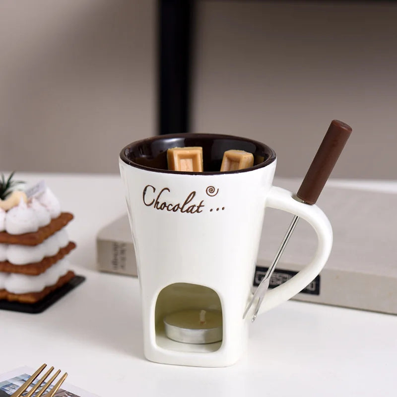 Mugs Coffee Cups Double-Layer Heat-Resistant Ceramic Cup – Anti-Scald Design, Ideal For Coffee & Beverages Butter Melter Cup