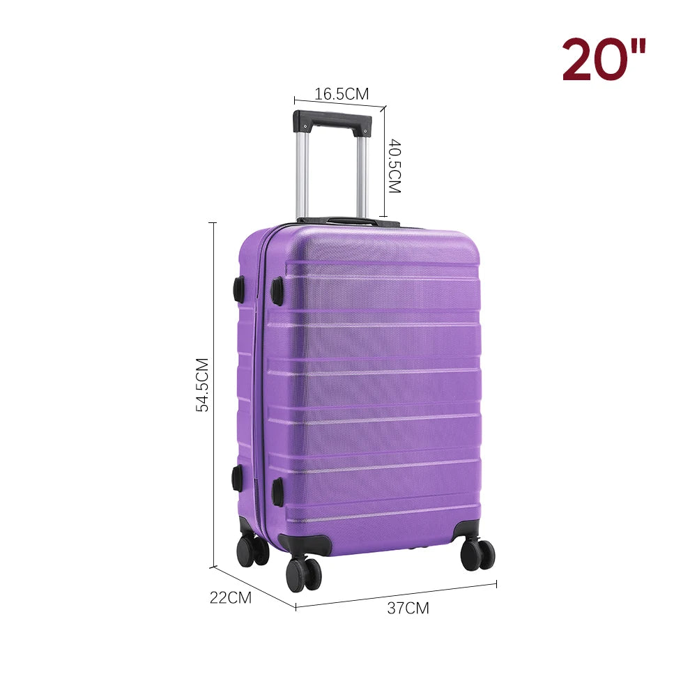 【Sheonly】Hardshell Rolling Luggage Trolley Travel Case, 20"