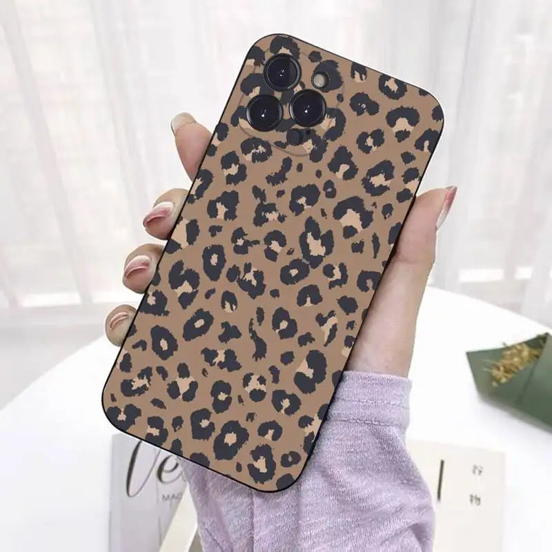 Fashion Tiger Leopard Print Phone Case Silicone Soft For iphone 14 13 12 11 Pro Mini XS MAX 8 7 6 Plus X 2020 XR Shell
