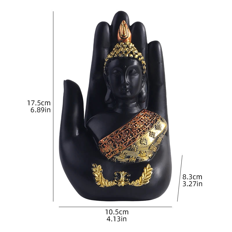 Palm-sized Buddha Sculpture, Resin Crafts, Religious Home Decor Figurine