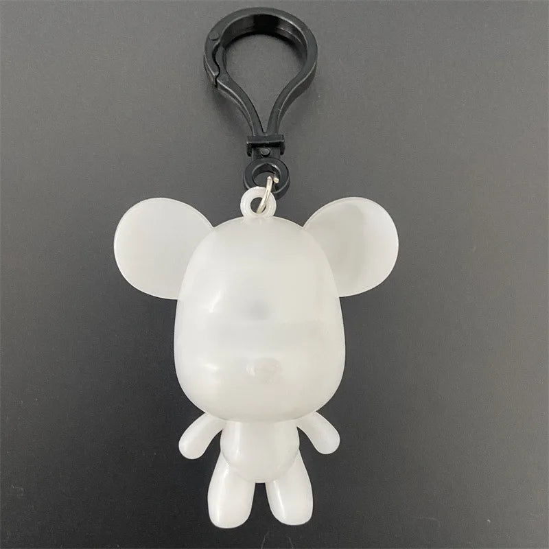 DIY Fluid Bear Sculpture Handmade DIY Painting Cool Bear Figurine Animal White Mold Graffiti Art Accessories Home Decoration