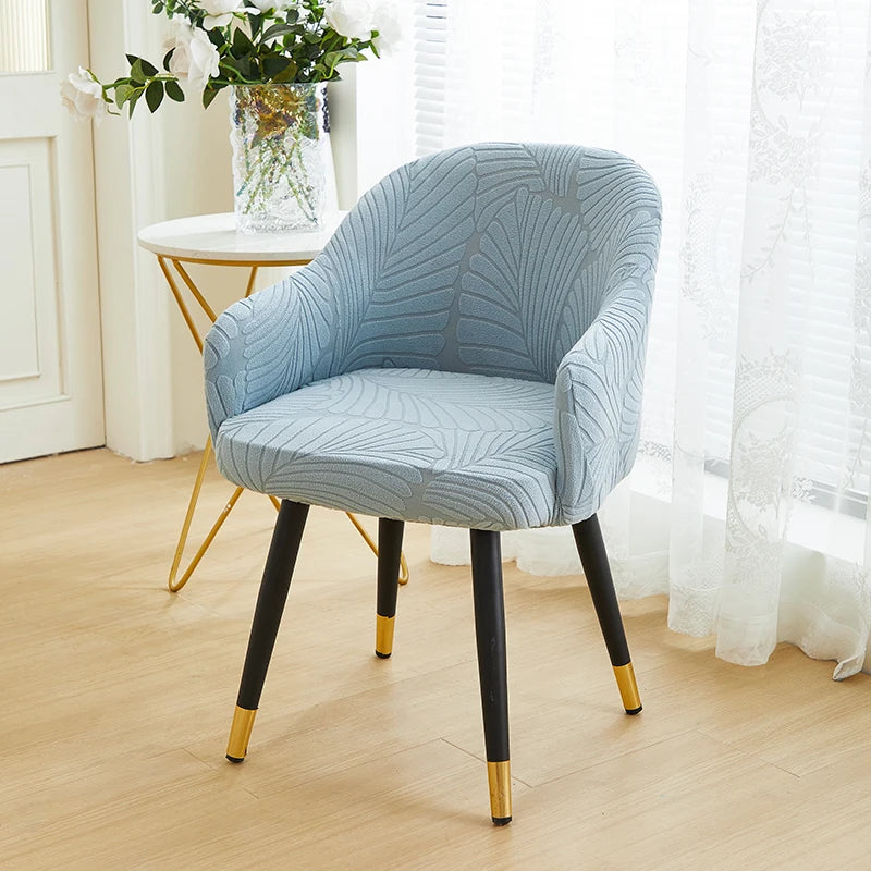 1pc Leaf Jacquard Solid Color Armchair Slipcovers Seat Covers Elastic Chairs Protector Living Room High Arm Dinning Chair Cover
