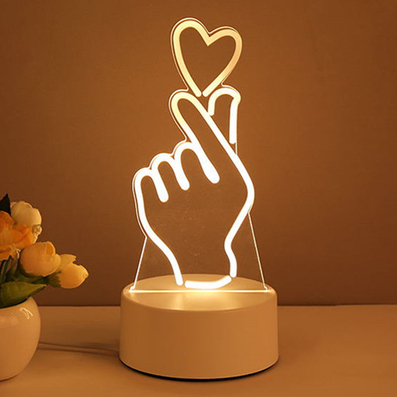 3D Lamp Acrylic USB LED Night Lights Neon Sign Lamp Xmas