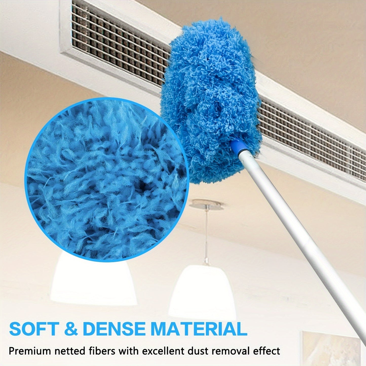 1pc, Microfiber Ceiling Fan Duster with Extension Pole - Removable and Washable Brush for High Ceilings, Fans, Furniture, Cars - Easy Cleaning Tool for Home and Office
