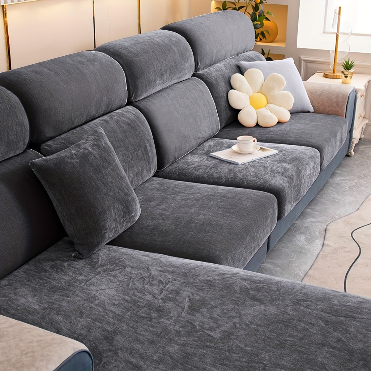 1pc Premium Thickened Sofa Slipcover - Waterproof Furniture Protector for Bedroom, Office, Living Room Home Decor - Stain-Resistant, Easy to Clean, Durable Couch Cover with Soft Brushed Fabric