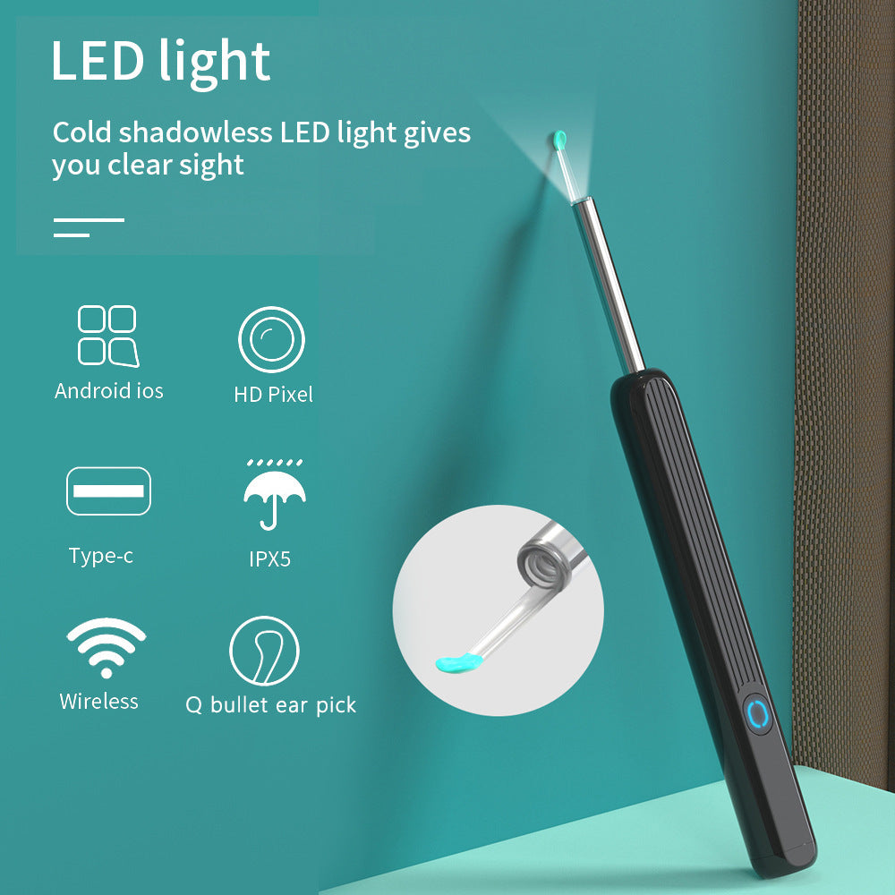 NE3 Ear Cleaner Otoscope Ear Wax Removal Tool With Camera LED Light Wireless