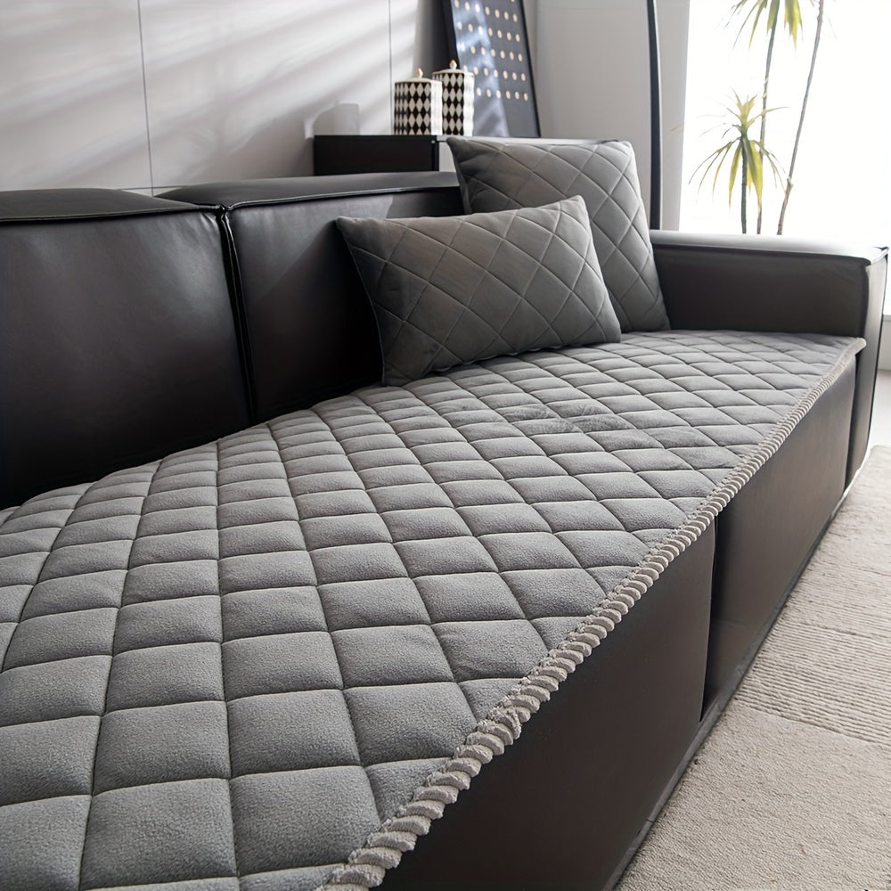1pc Premium Thickened Sofa Slipcover - Non-Slip, Warm, Soft, and Stain-Resistant Furniture Protector for Bedroom, Office, Living Room, and Home Decor - Easy to Clean, Machine Washable, and Perfect for Pet Owners and Families