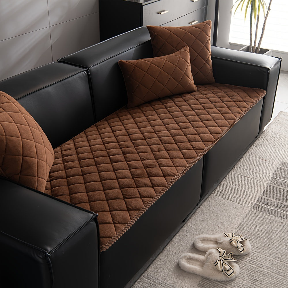 1pc Premium Thickened Sofa Slipcover - Non-Slip, Warm, Soft, and Stain-Resistant Furniture Protector for Bedroom, Office, Living Room, and Home Decor - Easy to Clean, Machine Washable, and Perfect for Pet Owners and Families