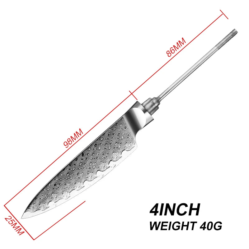 GRANDSHARP Japanese Chef Knifes Blank Blade DIY Damascus Steel VG10 Kitchen Knives Cutlery DIY Knife Making Tool without Handle