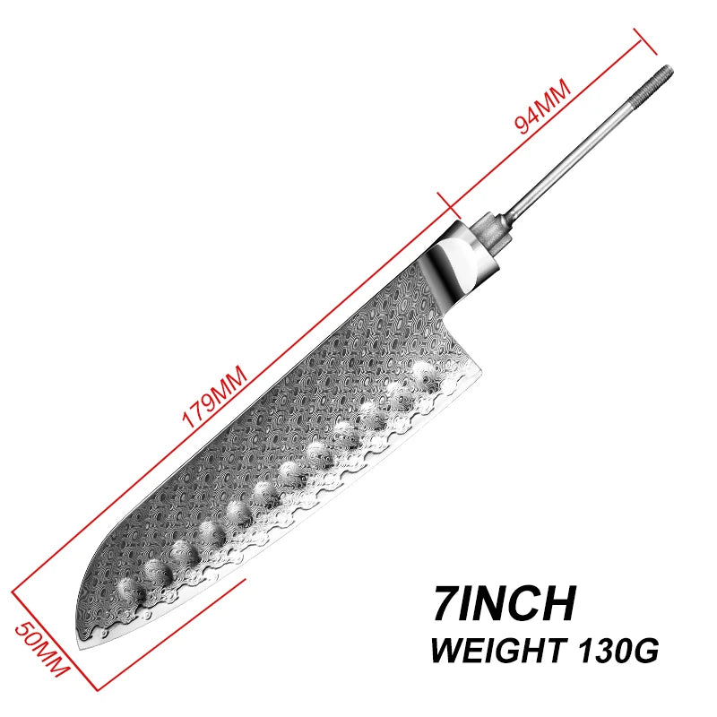 GRANDSHARP Japanese Chef Knifes Blank Blade DIY Damascus Steel VG10 Kitchen Knives Cutlery DIY Knife Making Tool without Handle