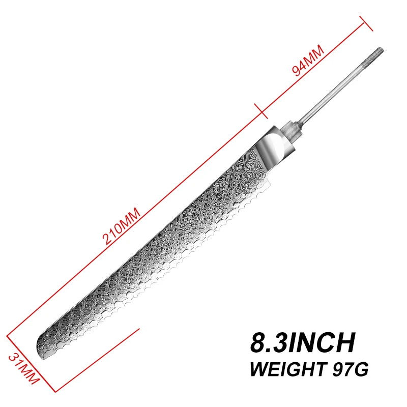 GRANDSHARP Japanese Chef Knifes Blank Blade DIY Damascus Steel VG10 Kitchen Knives Cutlery DIY Knife Making Tool without Handle