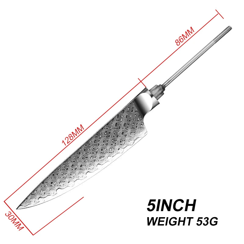GRANDSHARP Japanese Chef Knifes Blank Blade DIY Damascus Steel VG10 Kitchen Knives Cutlery DIY Knife Making Tool without Handle