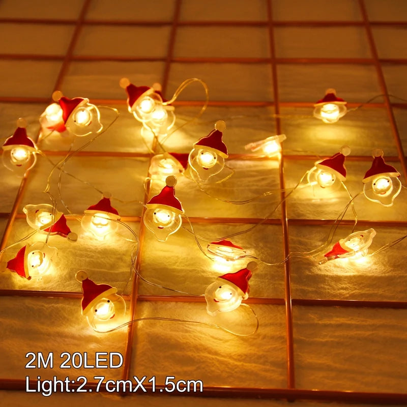 Xmas String Light Christmas Tree Ornament Merry Christmas Decor for Home Cristmas Decor Noel Navidad Gift 2023 New Year 2024