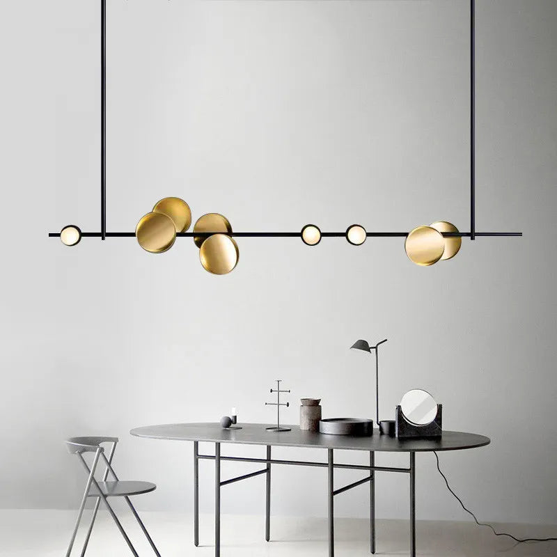Nordic chandelier art lighting beauty salon creative Typography Cilon Disc Hong Kong style luxury strip kitchen chandelier light