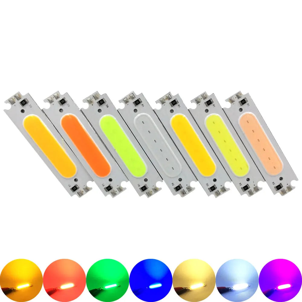 SUMBULBS 60*15mm COB LED Light Bulb 12V 2W LED Diode Lighting Chip Red Blue Pink Green Yellow White Color for DIY Lamp Bulbs