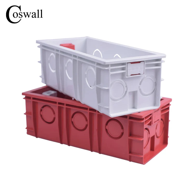 Coswall Super Quality 144mm*67.5mm Internal Mounting Box Back Cassette for 154mm*72mm Wall Light Switches and Sockets