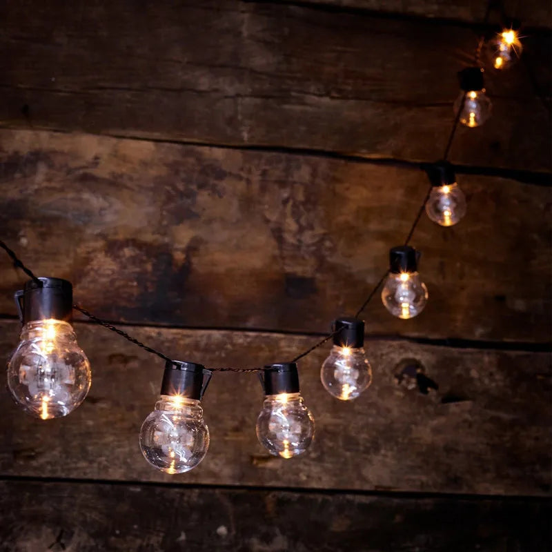 10/20 LED Fairy Bulb Light String Battery Powered Bedroom Outdoor Garden Wedding Party Decoration Atmosphere Garland Lights