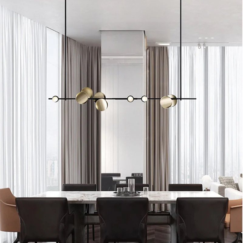 Nordic chandelier art lighting beauty salon creative Typography Cilon Disc Hong Kong style luxury strip kitchen chandelier light