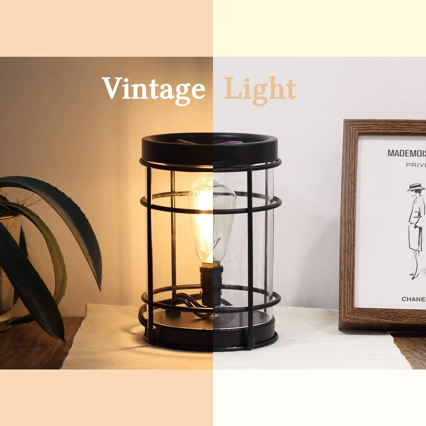 Electric Edison Bulb Metal Geometric Ceramic Essential Oil Candle Holder for Scented Candles SPA Aromatherapy Bedroom Decor