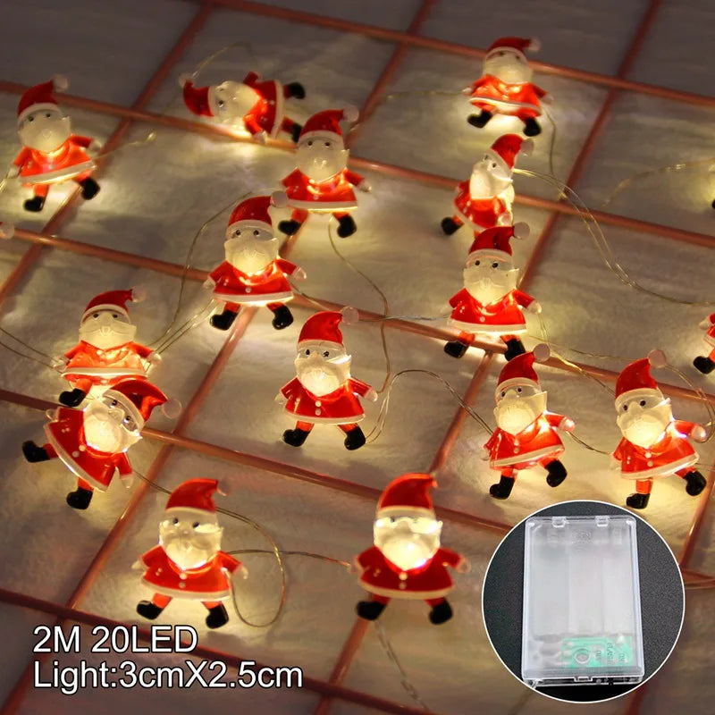 Xmas String Light Christmas Tree Ornament Merry Christmas Decor for Home Cristmas Decor Noel Navidad Gift 2023 New Year 2024