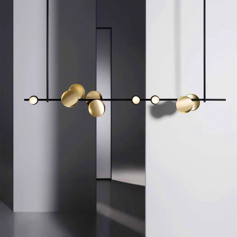 Nordic chandelier art lighting beauty salon creative Typography Cilon Disc Hong Kong style luxury strip kitchen chandelier light