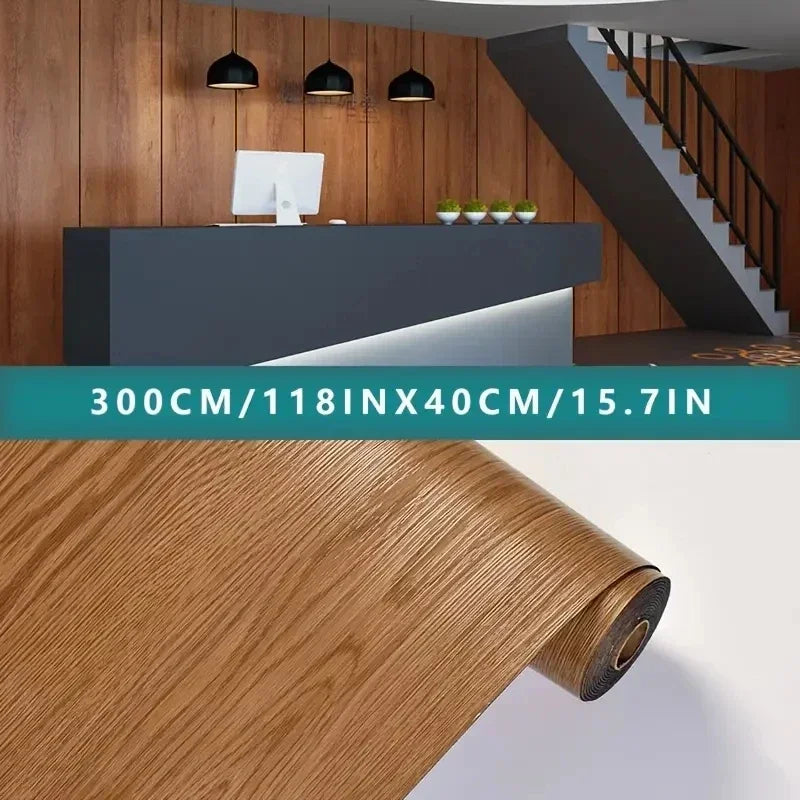 Roll of PVC self-adhesive wall floor covering material, marble and wood grain vinyl sheet with aluminum foil backing, dual purpo