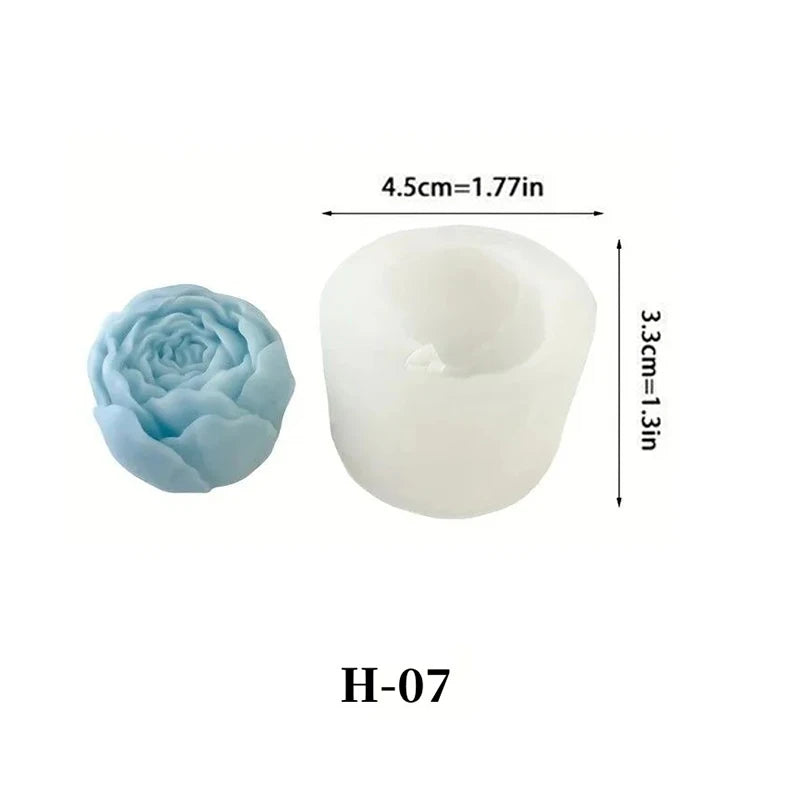 Rose Bud Aromatherapy Candle Silicone Mould Diy Flower Handmade Soap Plaster Home Decor Making Mold Valentine'S Day Gift Making