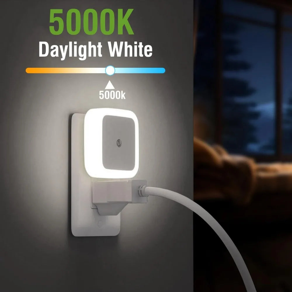 LED Night Lights Plug Into Wall Dusk To Dawn Light Sensor Night Light for Adults Kids Room Bedroom Bathroom Hallway Kitchen