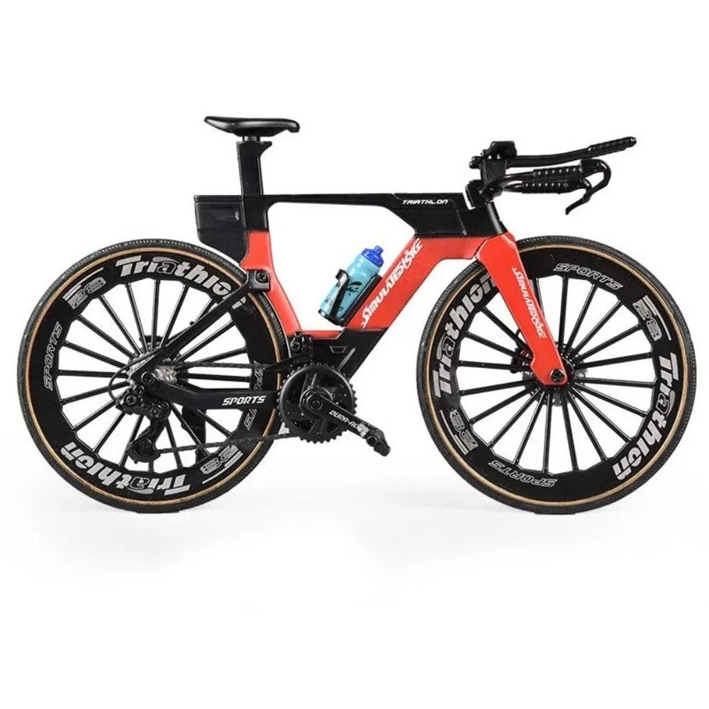 New Simulated Road Bike Model Red Blue Green 1:8 Collectible Bike Toy Colorful with Water Bottle Alloy Road Bike Ideal Gift