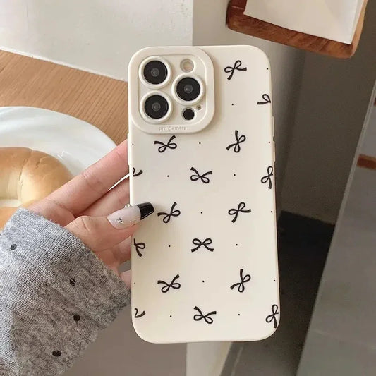 Multiple Small Bowknots Cute Personality Phone Case For iPhone 16 15 14 13 12 11 Pro 16E XR X XS Max 7 8 Plus SE Mini Soft Cover