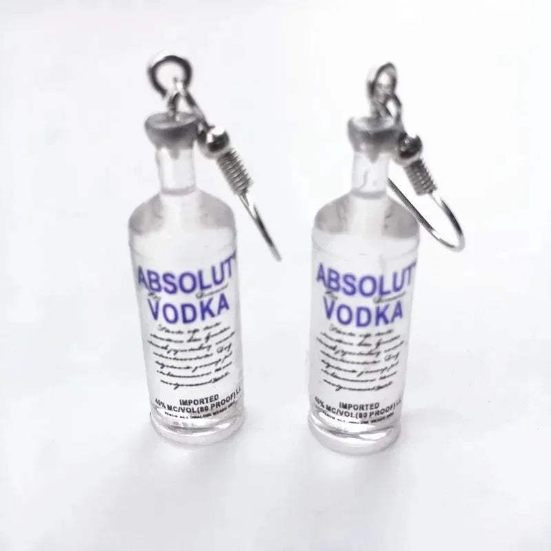 Vodka Earrings Beer Funny Weirdo Novel Personalized Girl Women Jewelry Accessories Fashion Pendant Gift