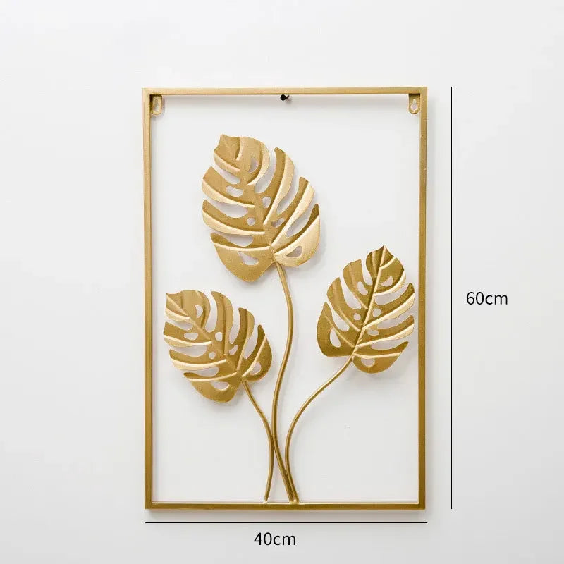 Wall Hanging Decoration Ornament Modern Light Luxury Wrought Iron Crafts Pendant Art Aesthetic Living Room Hotel Shop Decor