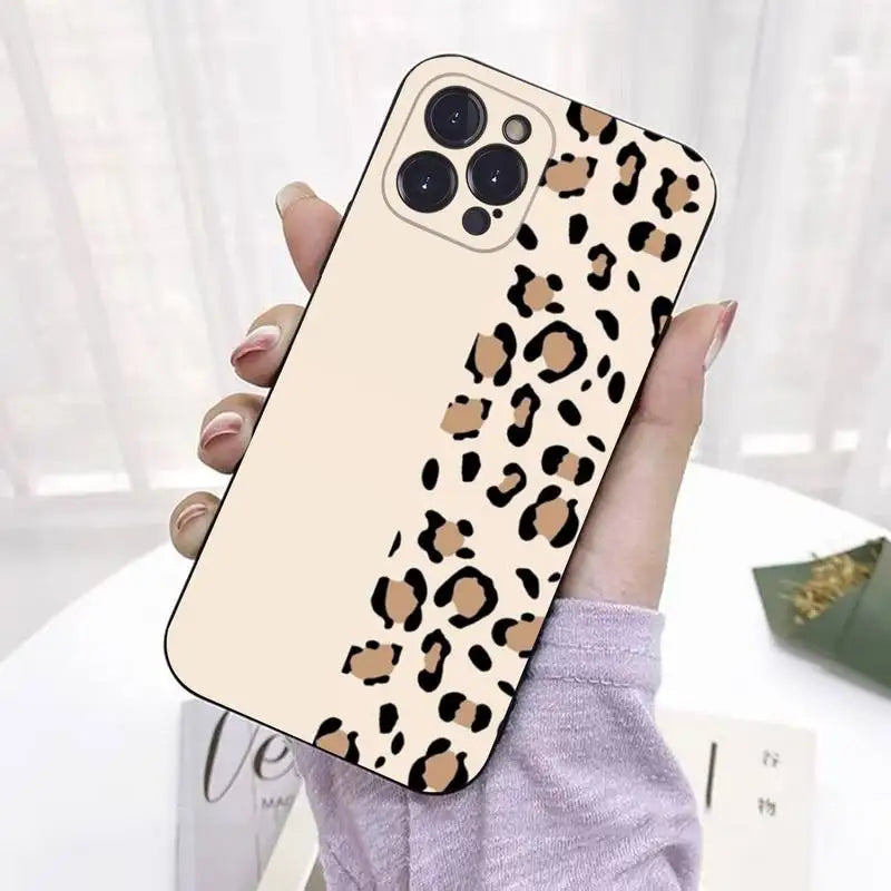 Fashion Tiger Leopard Print Phone Case Silicone Soft For iphone 14 13 12 11 Pro Mini XS MAX 8 7 6 Plus X 2020 XR Shell