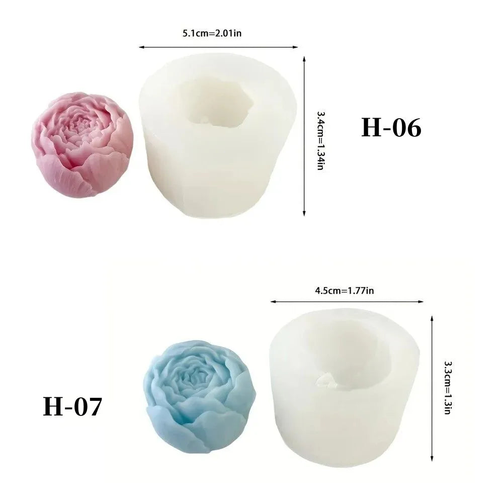 Rose Bud Aromatherapy Candle Silicone Mould Diy Flower Handmade Soap Plaster Home Decor Making Mold Valentine'S Day Gift Making