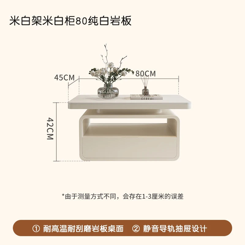 Desk Modern Side Tables Drawer Aesthetic Design White Side Tables Living Room Square Mesas De Centro Para Sala House Accessories