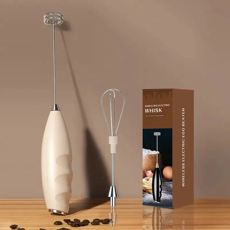 Electric Handheld Milk Frother, Coffee Whisk, Frappe Maker, Drink Stirrer, and Egg Beater – Versatile Kitchen Appliance