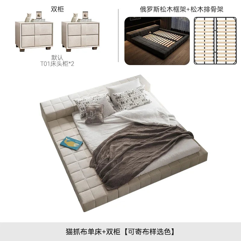Europian Modern Bed Aesthetic Unique Sleeping Double Bed Children 180x200 Cama De Lujo Para Dormitorio House Accessories