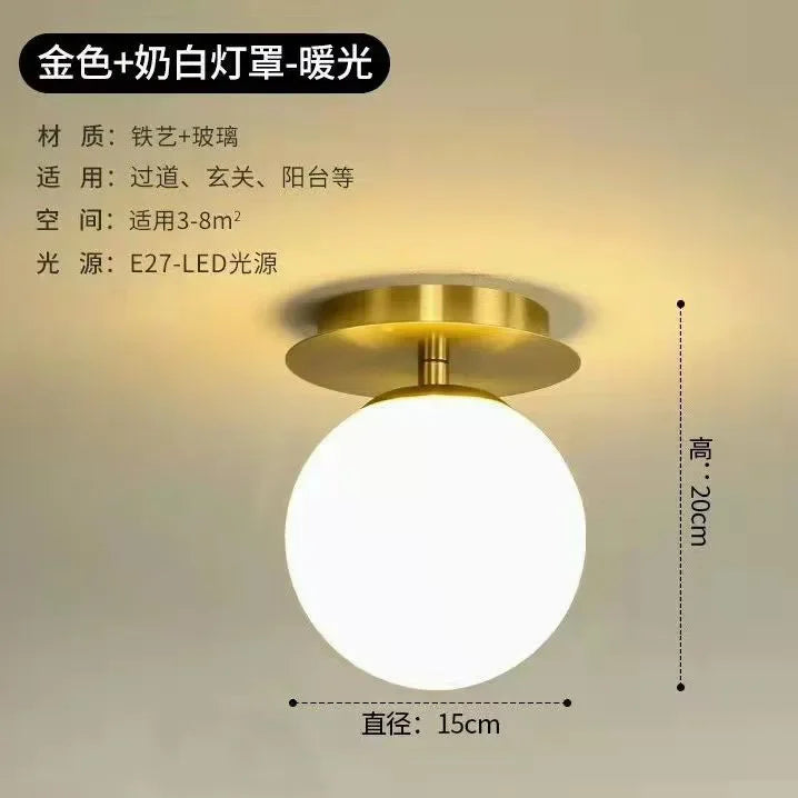 round ball Glass Ceiling Lamps Modern Cheap For Restaurant Aisle Corridor Balcony Decoration luxury Led Ceiling Light Fixtures