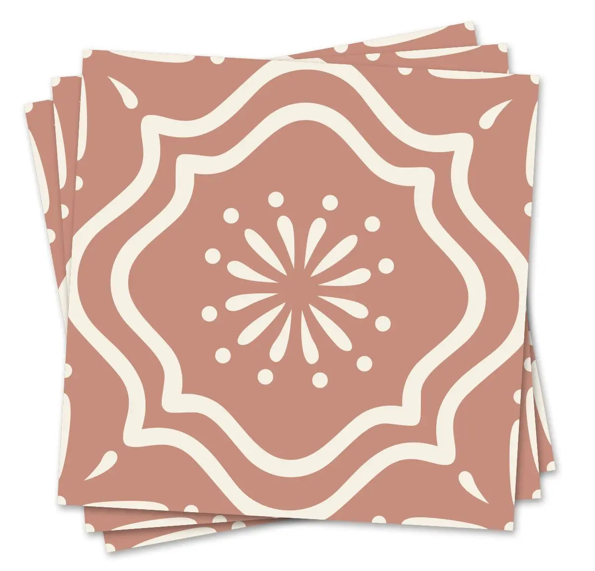 Flora Moroccan Tile Stickers Peel and Stick Self Adhesive Decorative for Wall，Vinyl Backsplash Floor Tile Decals set for 10pcs