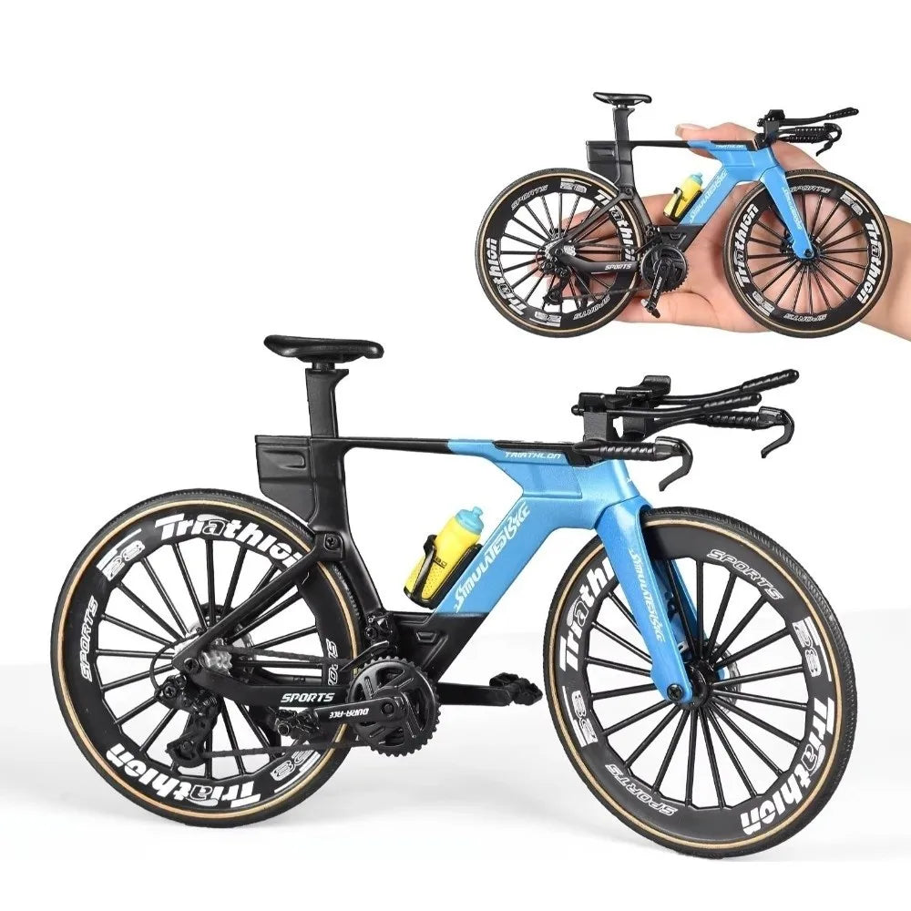 New Simulated Road Bike Model Red Blue Green 1:8 Collectible Bike Toy Colorful with Water Bottle Alloy Road Bike Ideal Gift
