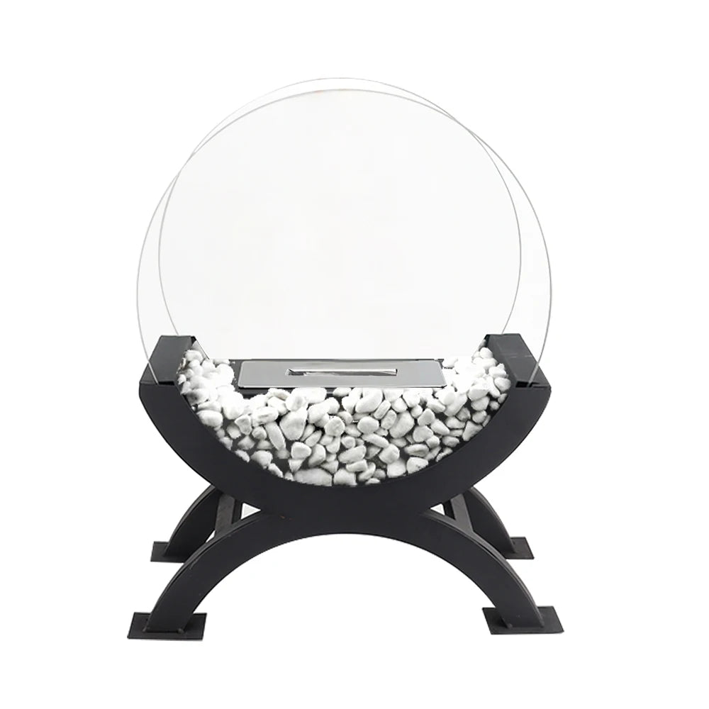 Big Freestanding Round Bioethanol Fireplace Large Burner Patio Heater Indoor Outdoor Metal Ethanol Fire Pit