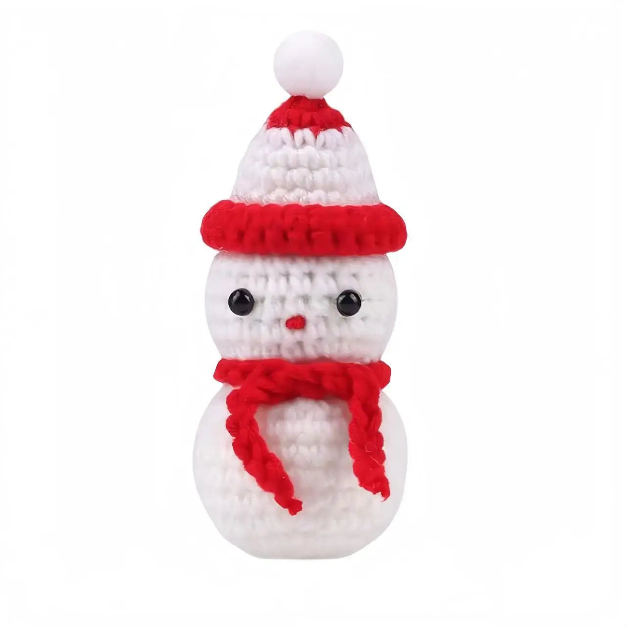 Funny Crochet Positive Xmas Tree Doll with Card Home Room Decoration Handmade Knitted Snowman Elk Desk Ornament Christmas Gifts