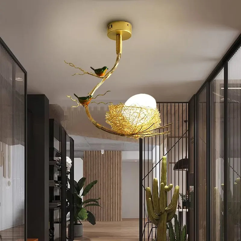 Bird chandelier Rustic luxury tree branch chandelier unique minimalist lamps for Living Room Loft farmhouse chandelier lighting